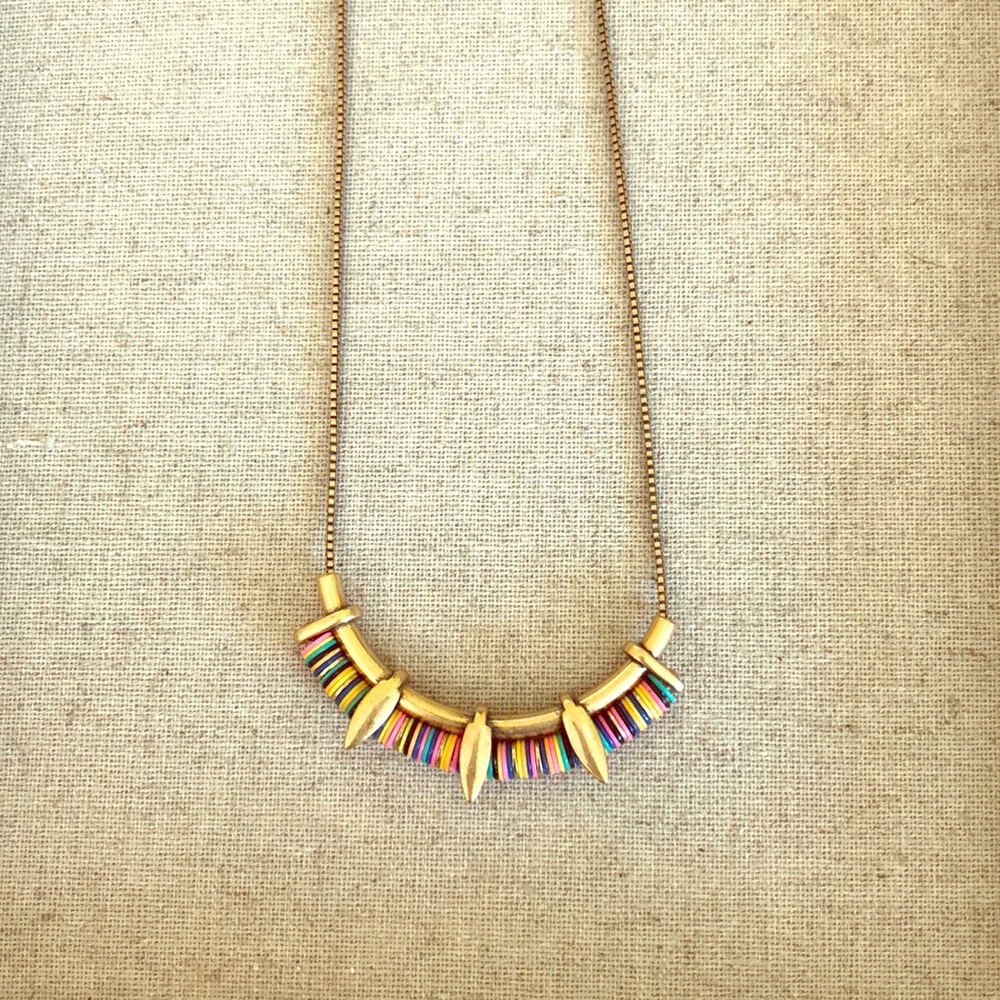 Color disk necklace